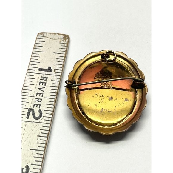 Estate TIM Portrait Under Glass Brooch Pin - Picture 6 of 6
